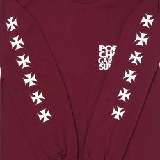 画像3: PORKCHOP/C&H LOGO L/S TEE（MAROON）［C&Hロゴ長袖T-26秋冬］ (3)