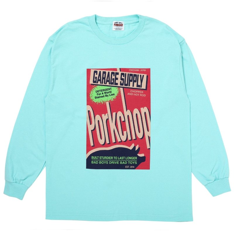 画像1: PORKCHOP/DETERGENT L/S TEE（MINT GREEN）［ディタージェント長袖T-26秋冬］