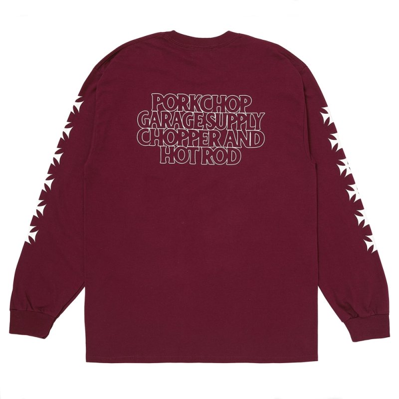 画像2: PORKCHOP/C&H LOGO L/S TEE（MAROON）［C&Hロゴ長袖T-26秋冬］