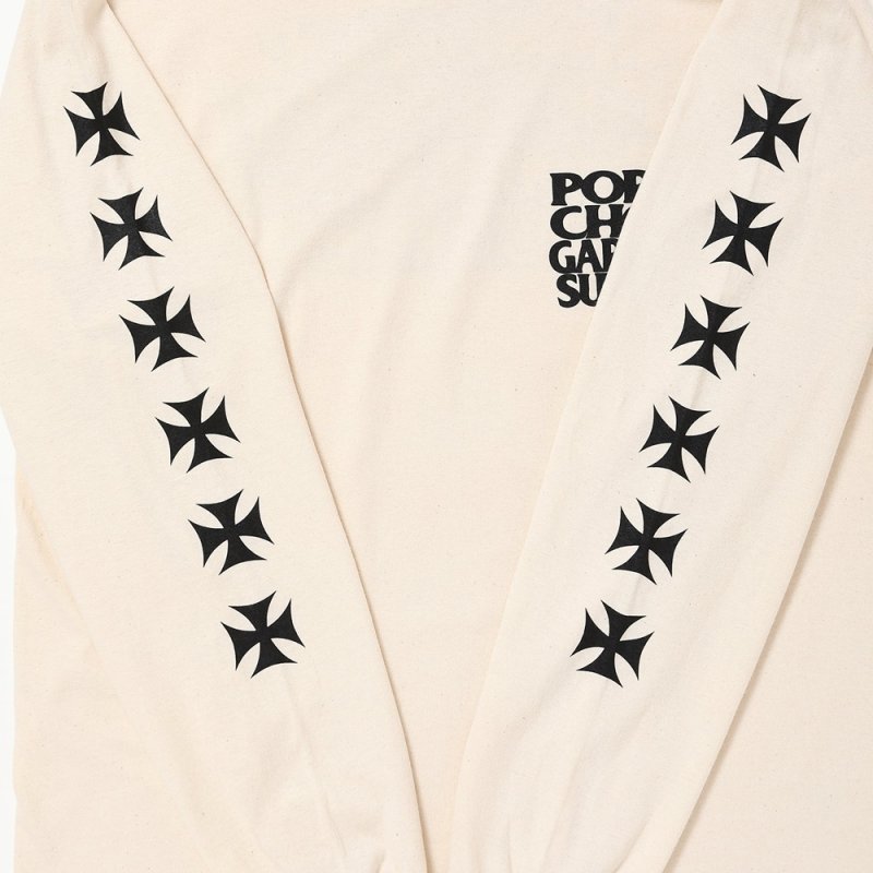 画像3: PORKCHOP/C&H LOGO L/S TEE（NATURAL）［C&Hロゴ長袖T-26秋冬］
