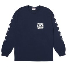 画像2: PORKCHOP/C&H LOGO L/S TEE（NAVY）［C&Hロゴ長袖T-26秋冬］ (2)