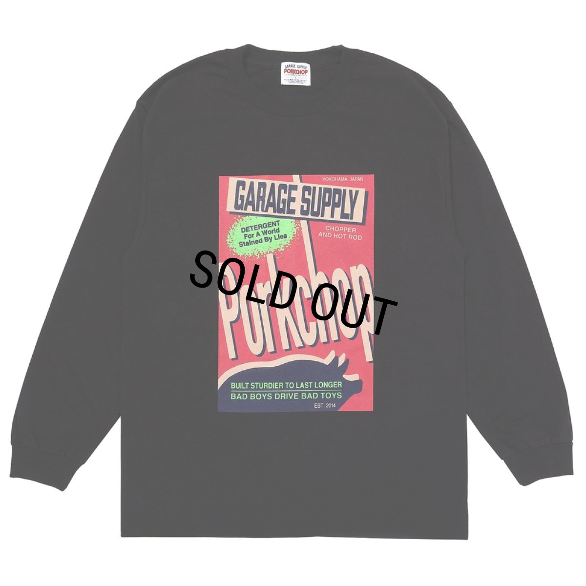 画像1: PORKCHOP/DETERGENT L/S TEE（BLACK）［ディタージェント長袖T-26秋冬］ (1)