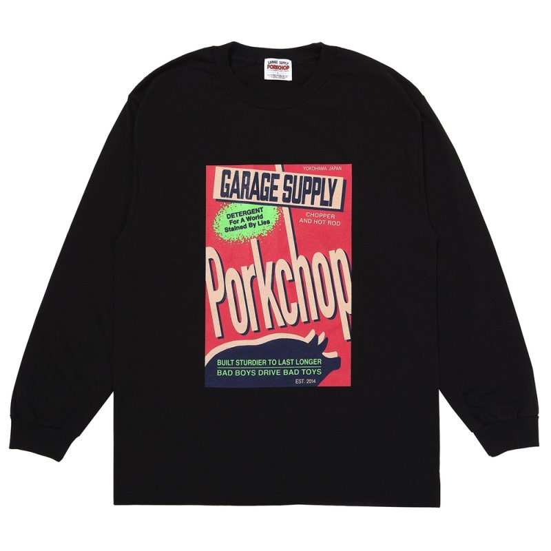 画像1: PORKCHOP/DETERGENT L/S TEE（BLACK）［ディタージェント長袖T-26秋冬］