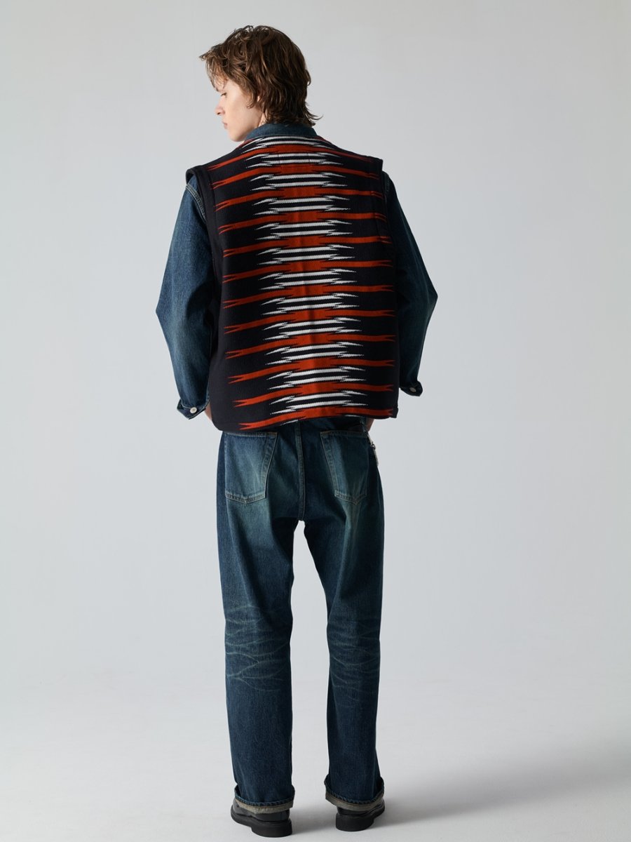 画像10: CALEE/NATIVE BLANKET VEST（BLACK）［ネイティブブランケットベスト-26春夏］ (10)