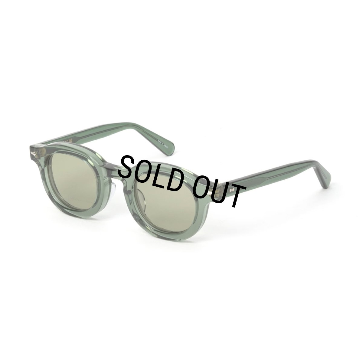 画像1: CALEE/B/W TYPE WIDE RIM GLASSES ＜BEER COLOR＞（GREEN/KHAKI）［サングラス-26秋冬］ (1)