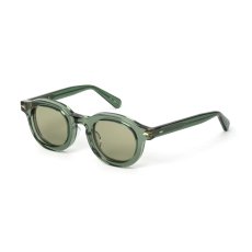 画像1: CALEE/B/W TYPE WIDE RIM GLASSES ＜BEER COLOR＞（GREEN/KHAKI）［サングラス-26秋冬］ (1)