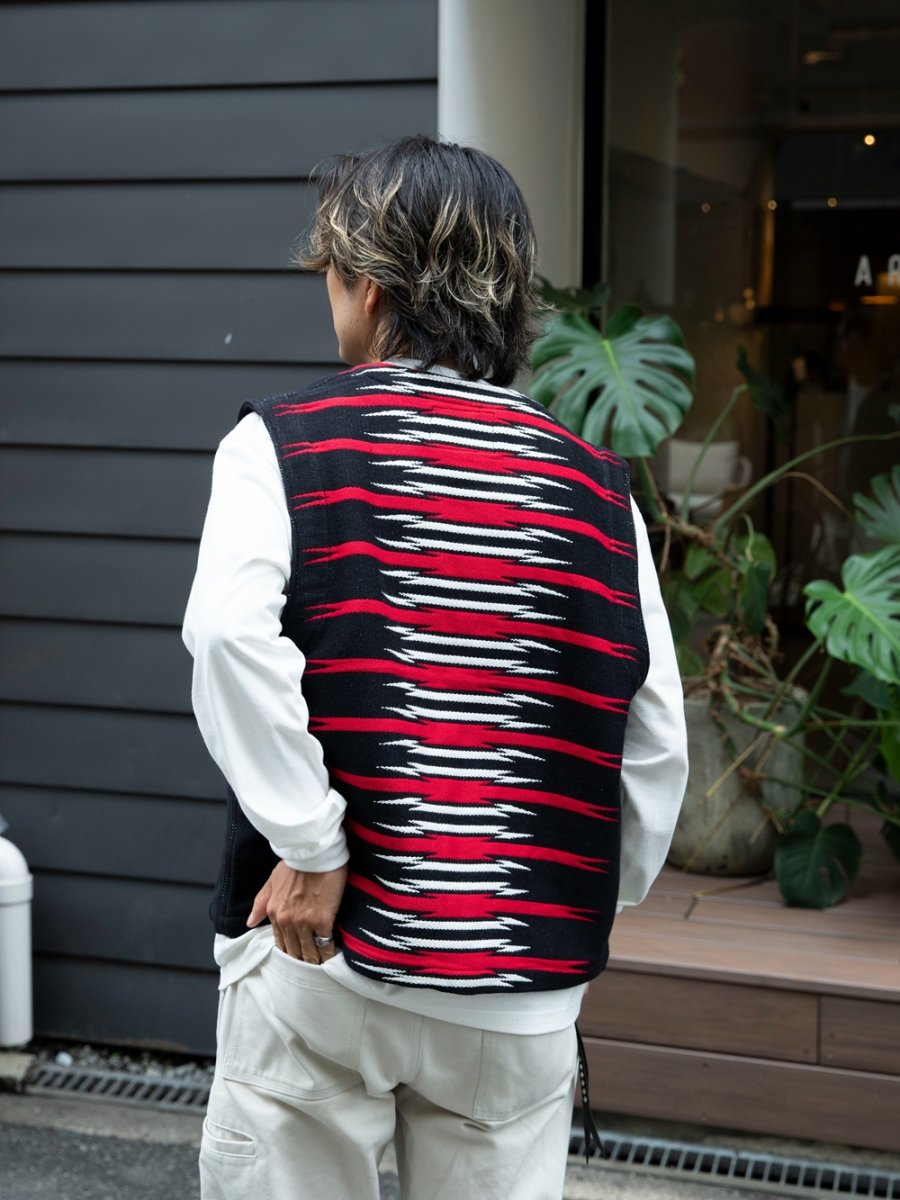 画像12: CALEE/NATIVE BLANKET VEST（BLACK）［ネイティブブランケットベスト-26春夏］ (12)