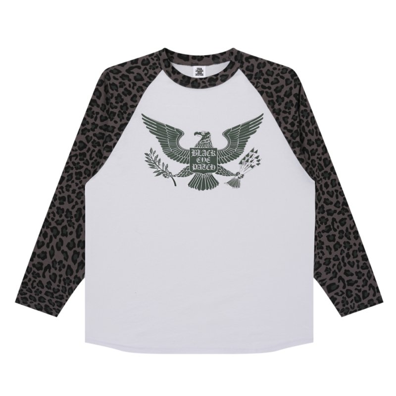 画像1: BlackEyePatch/CONDOR RAGLAN L/S TEE（WHITE/LEOPARD）