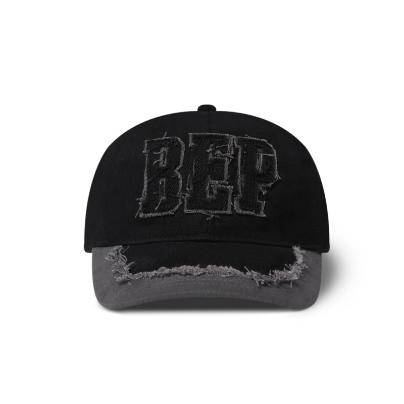 画像1: BlackEyePatch/FABRIC INITIALS PATCHED CAP（BLACK）