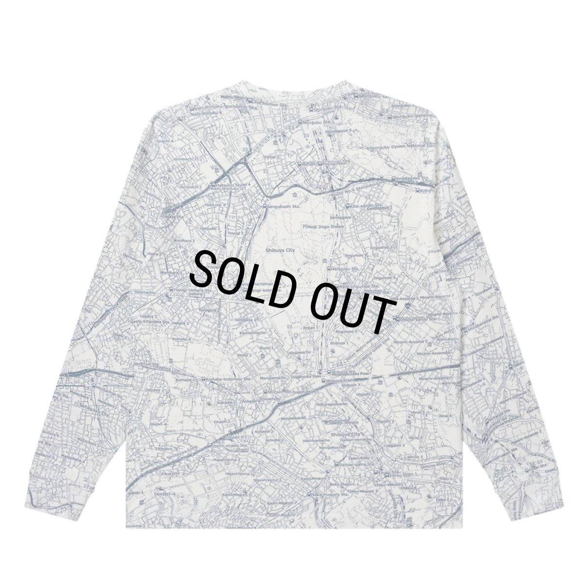 画像2: BlackEyePatch/TOKYO METROPOLIS MAP HEAVYWEIGHT L/S TEE（WHITE） (2)
