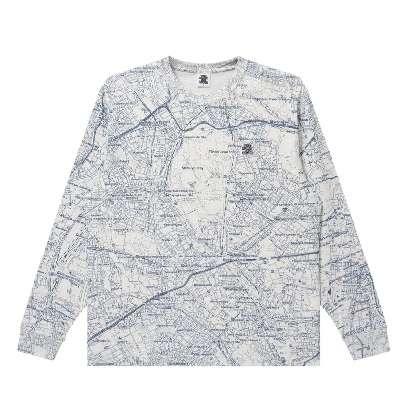 画像1: BlackEyePatch/TOKYO METROPOLIS MAP HEAVYWEIGHT L/S TEE(WHITE)
