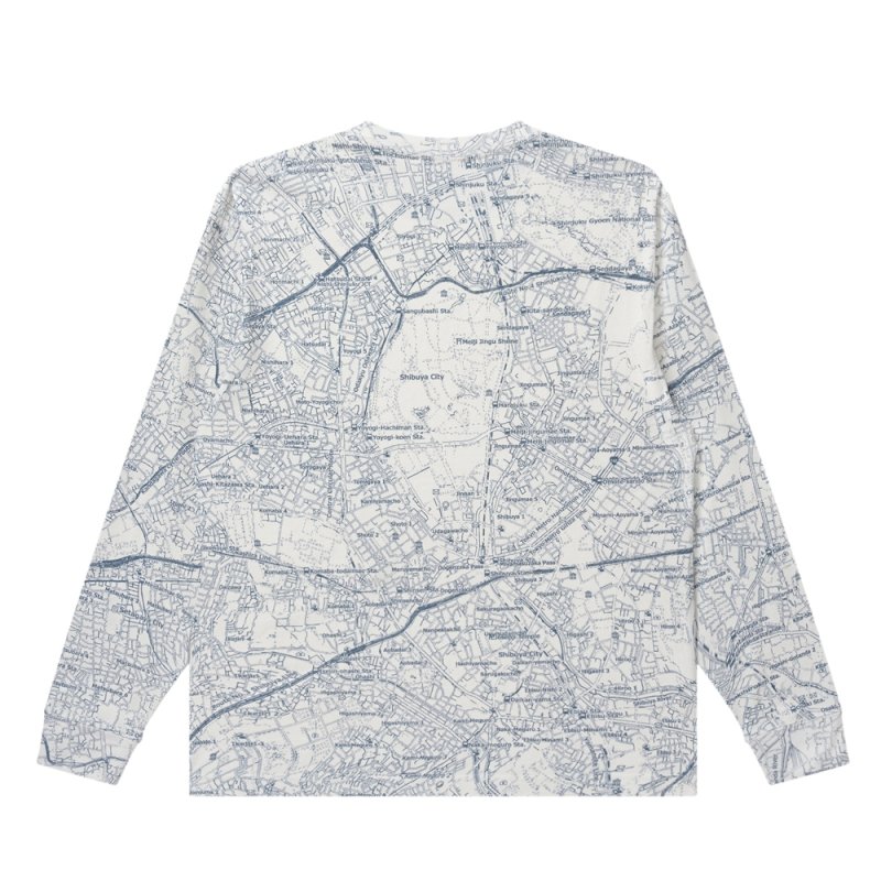 画像2: BlackEyePatch/TOKYO METROPOLIS MAP HEAVYWEIGHT L/S TEE(WHITE)