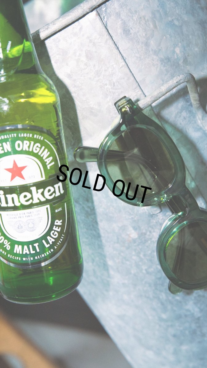 画像3: CALEE/B/W TYPE WIDE RIM GLASSES ＜BEER COLOR＞（GREEN/KHAKI）［サングラス-26秋冬］ (3)
