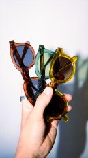 画像3: CALEE/B/W TYPE WIDE RIM GLASSES ＜BEER COLOR＞（BROWN/SMOKE）［サングラス-26秋冬］ (3)