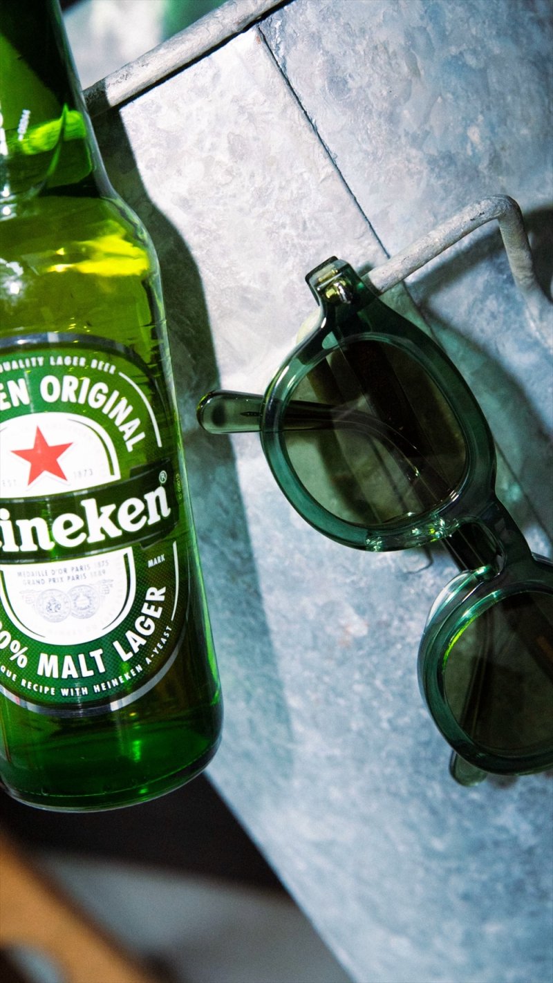 画像3: CALEE/B/W TYPE WIDE RIM GLASSES ＜BEER COLOR＞（GREEN/KHAKI）［サングラス-26秋冬］