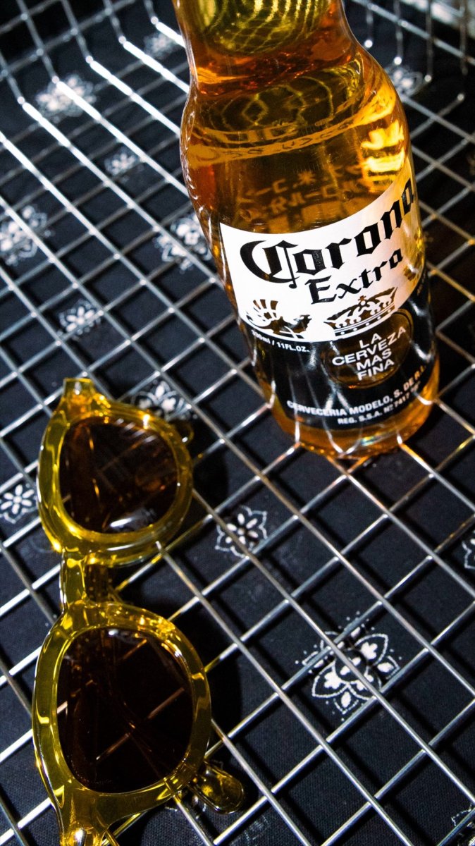画像9: CALEE/B/W TYPE WIDE RIM GLASSES ＜BEER COLOR＞（YELLOW/BROWN）［サングラス-26秋冬］ (9)