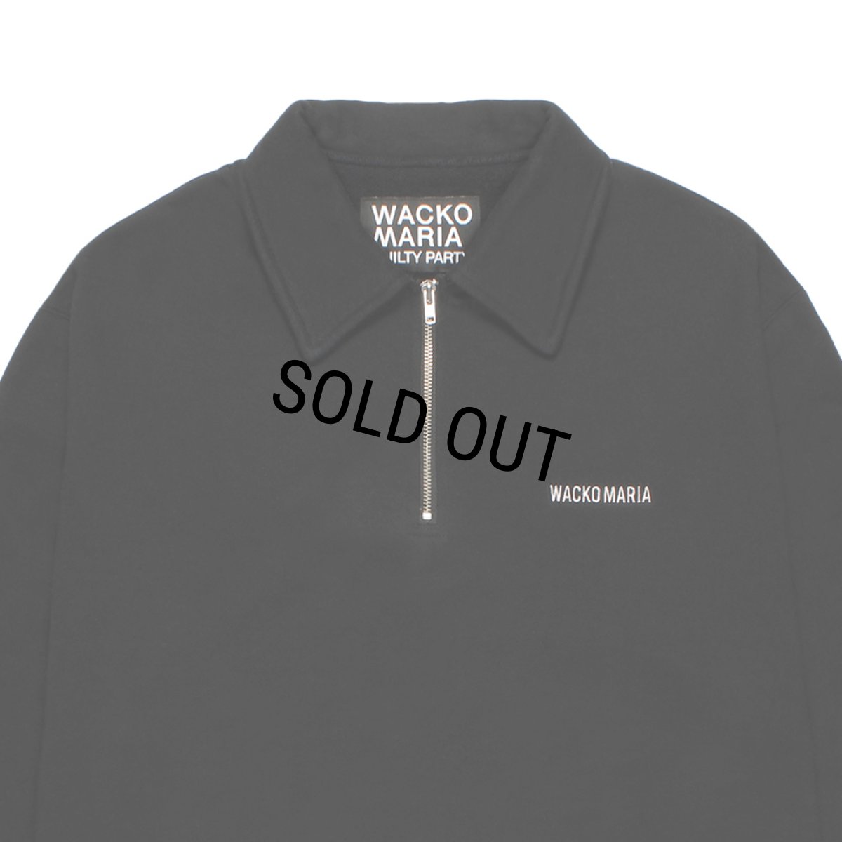 画像2: WACKO MARIA/HEAVY WEIGHT HALF ZIP SWEAT SHIRT（BLACK）［ハーフジップスウェット-26秋冬］ (2)