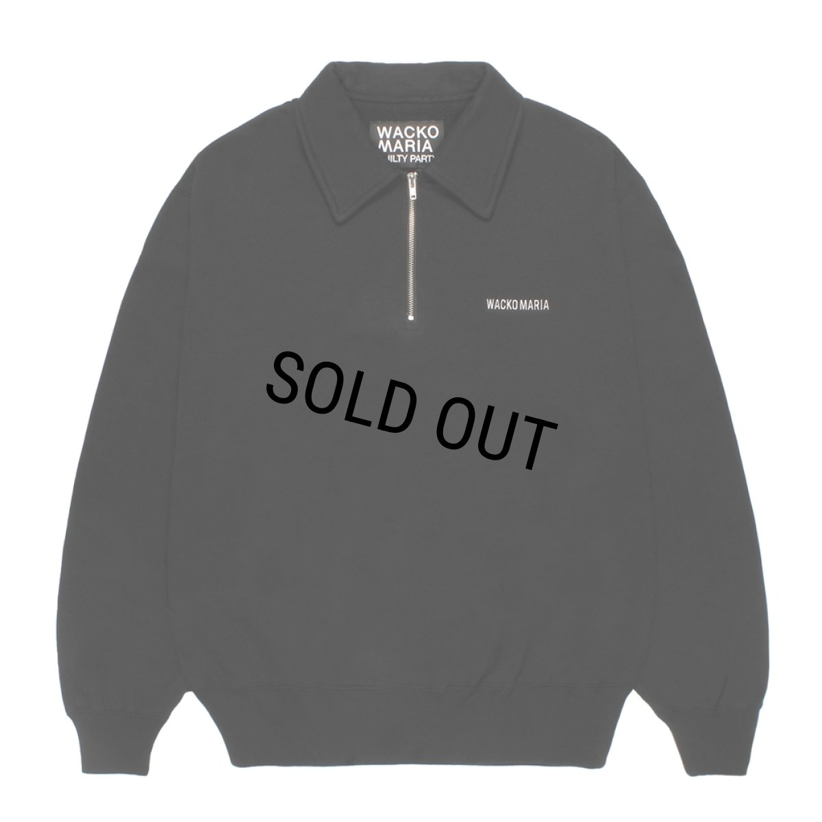 画像1: WACKO MARIA/HEAVY WEIGHT HALF ZIP SWEAT SHIRT（BLACK）［ハーフジップスウェット-26秋冬］ (1)