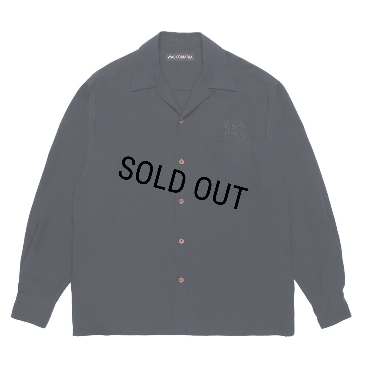 画像2: WACKO MARIA/50'S OPEN COLLAR SHIRT（NAVY）［50'Sオープンカラーシャツ-26秋冬］ (2)