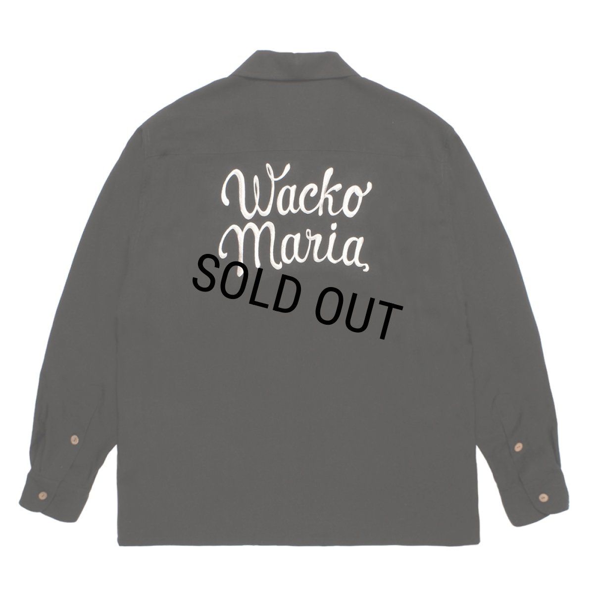 画像1: WACKO MARIA/50'S OPEN COLLAR SHIRT（CHARCOAL）［50'Sオープンカラーシャツ-26秋冬］ (1)