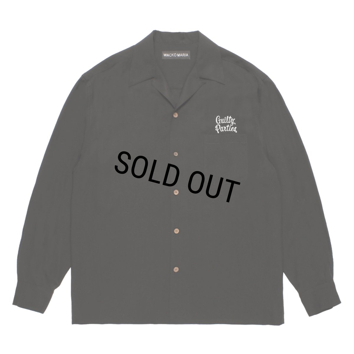 画像2: WACKO MARIA/50'S OPEN COLLAR SHIRT（CHARCOAL）［50'Sオープンカラーシャツ-26秋冬］ (2)