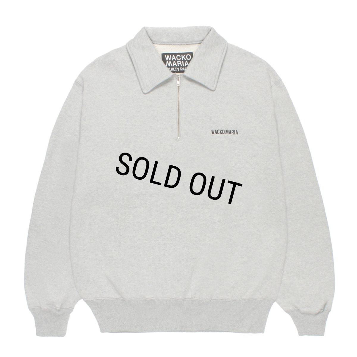 画像1: WACKO MARIA/HEAVY WEIGHT HALF ZIP SWEAT SHIRT（GRAY）［ハーフジップスウェット-26秋冬］ (1)