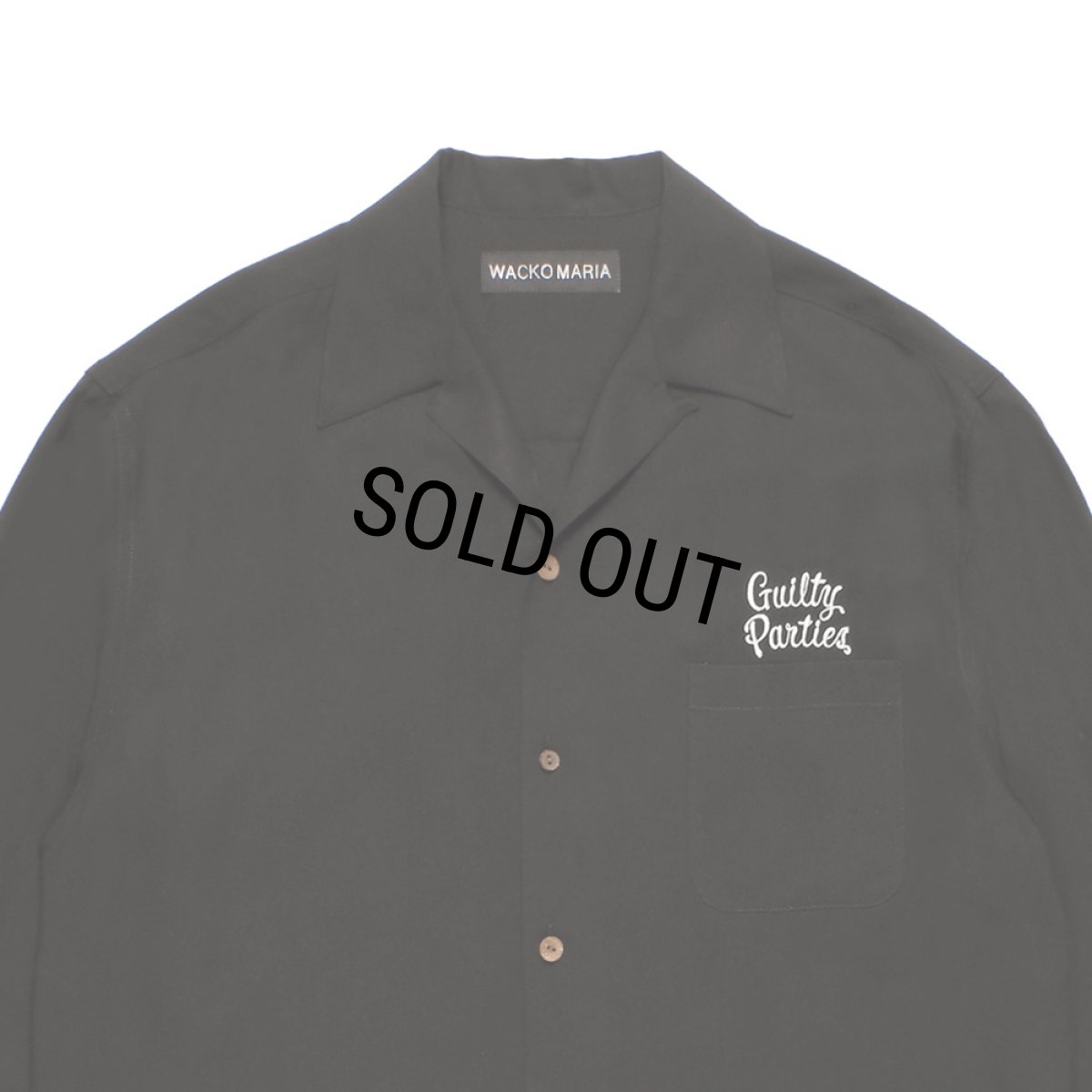 画像3: WACKO MARIA/50'S OPEN COLLAR SHIRT（CHARCOAL）［50'Sオープンカラーシャツ-26秋冬］ (3)