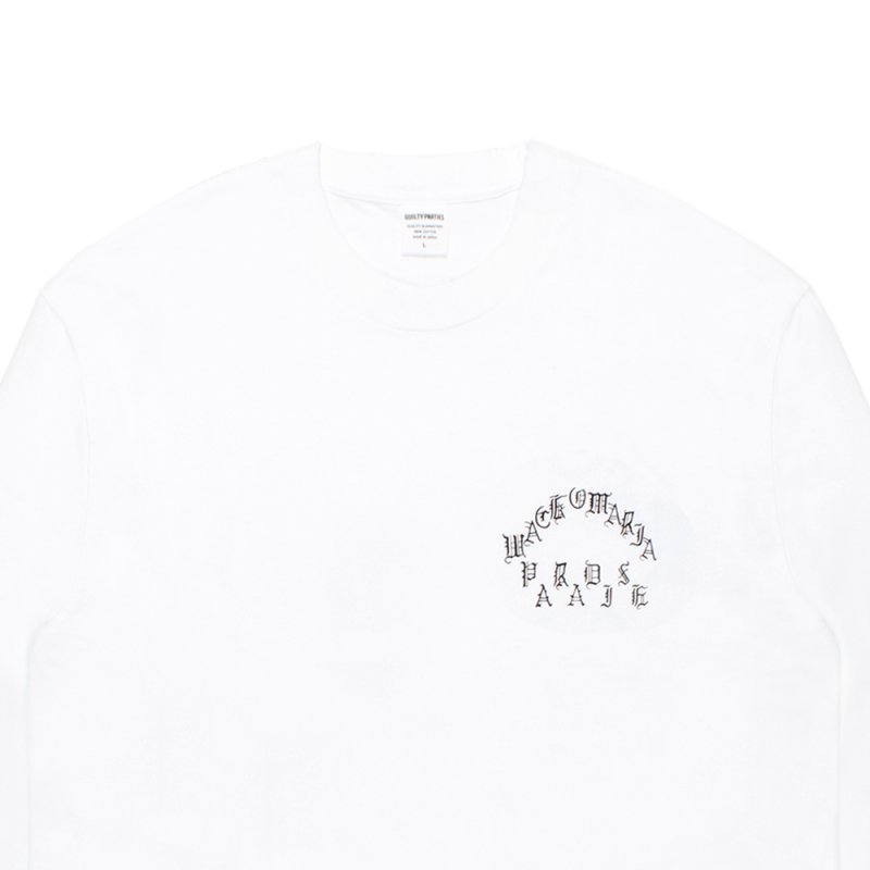 WACKO MARIA/WASHED HEAVY WEIGHT LONG SLEEVE T-SHIRT（WHITE