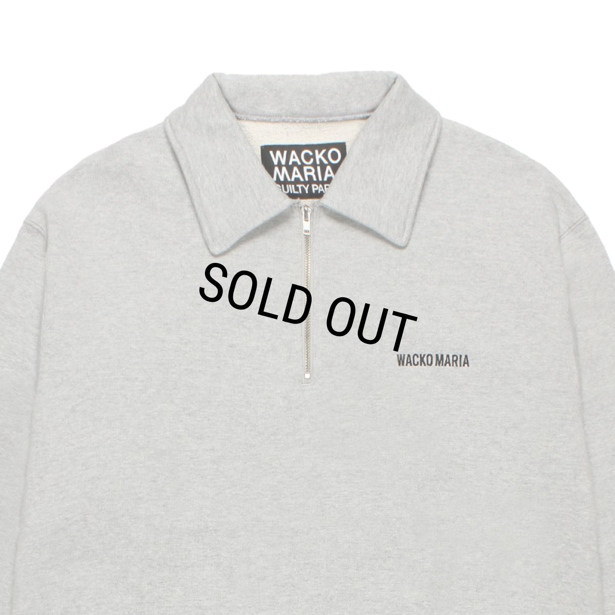 画像2: WACKO MARIA/HEAVY WEIGHT HALF ZIP SWEAT SHIRT（GRAY）［ハーフジップスウェット-26秋冬］ (2)
