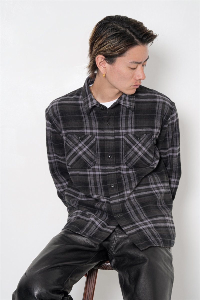 画像3: RATS/TARTAN FLANNEL CHECK SHIRT（BLACK/CHARCOAL CHECK）［タータンフランネルチェックシャツ-26秋冬］