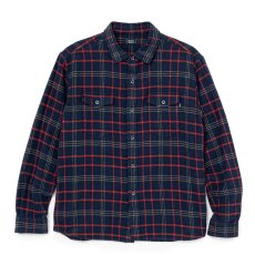 画像1: RATS/COTTON FLANNEL CHECK SHIRT（NAVY/RED CHECK）［コットンフランネルチェックシャツ-26秋冬］ (1)