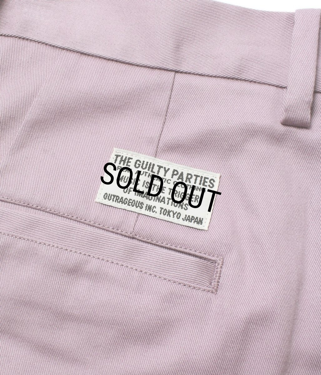 画像4: WACKO MARIA/DOUBLE PLEATED CHINO TROUSERS（LIGHT PURPLE）［ツータックチノトラウザース-26秋冬］ (4)
