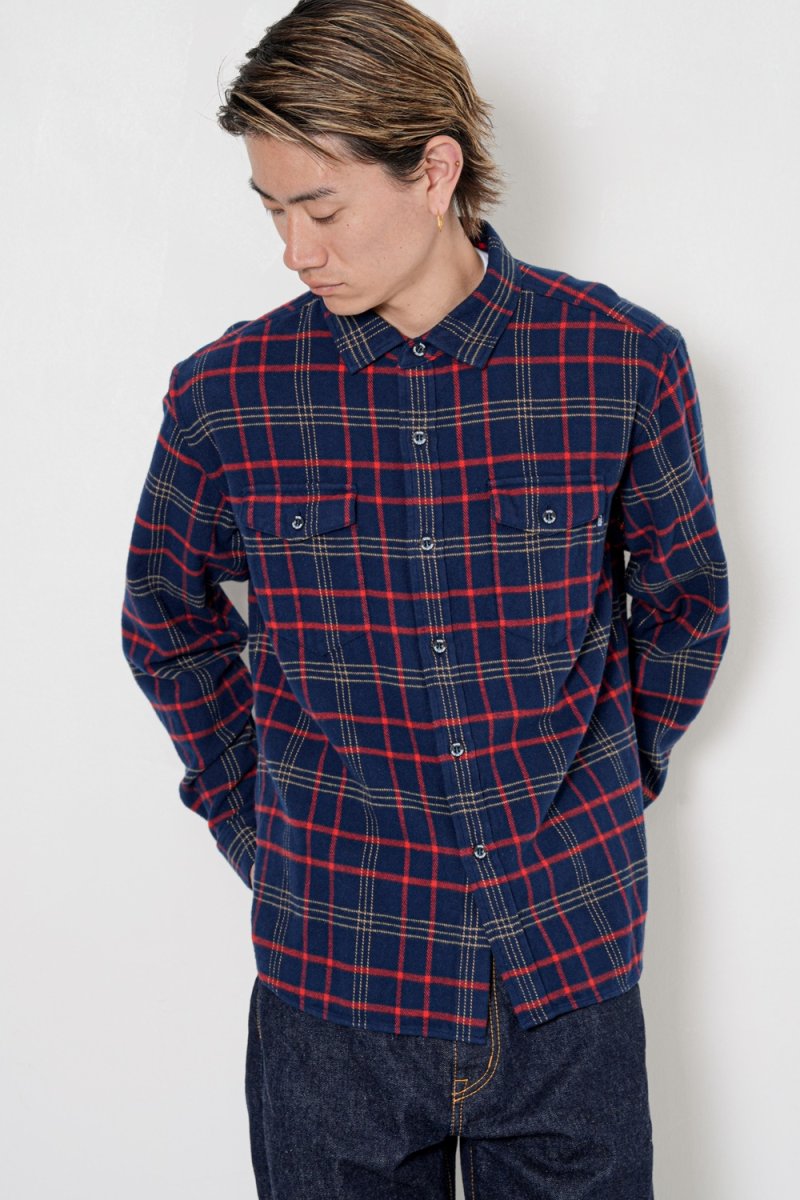 画像3: RATS/COTTON FLANNEL CHECK SHIRT（NAVY/RED CHECK）［コットンフランネルチェックシャツ-26秋冬］