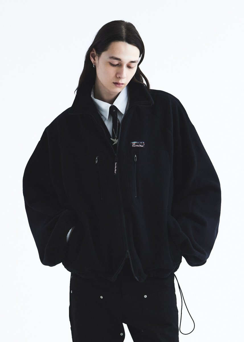 画像7: DAIRIKU/"Big Sleeve" Zip UP Fleece Jacket（Black）［ジップアップフリースJKT-26秋冬］ (7)