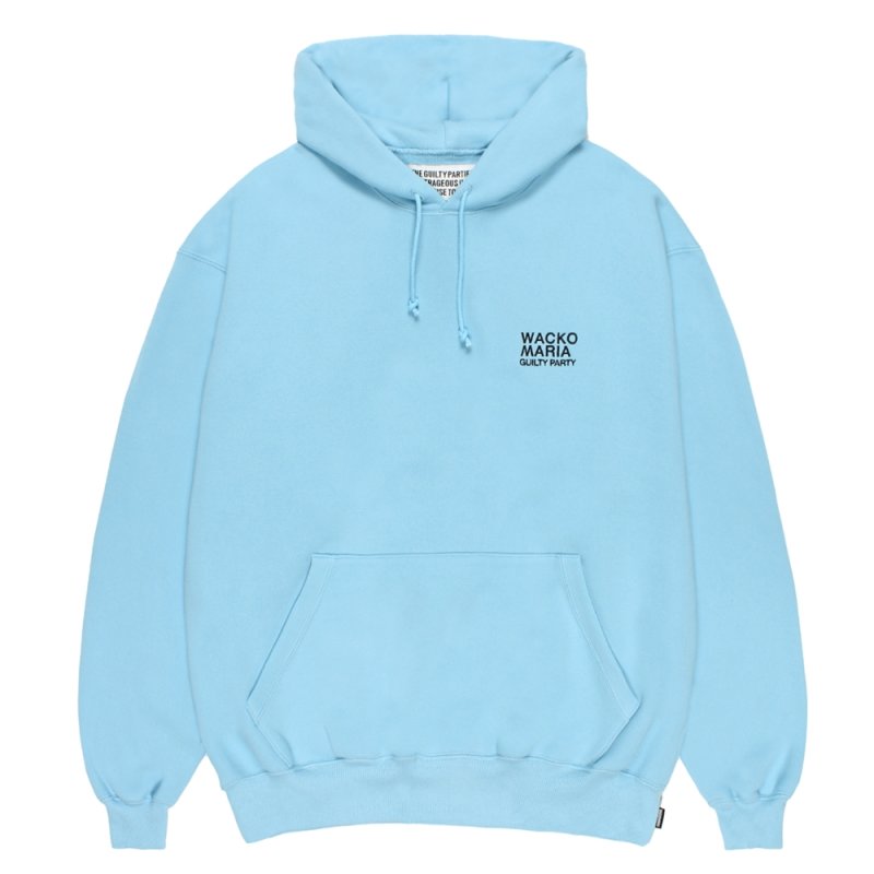 画像1: WACKO MARIA/MIDDLE WEIGHT HOODED SWEAT SHIRT（LIGHT BLUE）［プルオーバーパーカー--26秋冬］