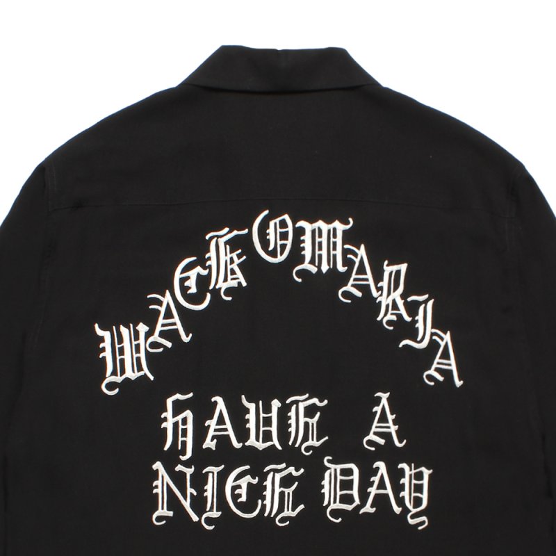 画像3: WACKO MARIA/50'S OPEN COLLAR SHIRT（BLACK）［50'Sオープンカラーシャツ-26秋冬］