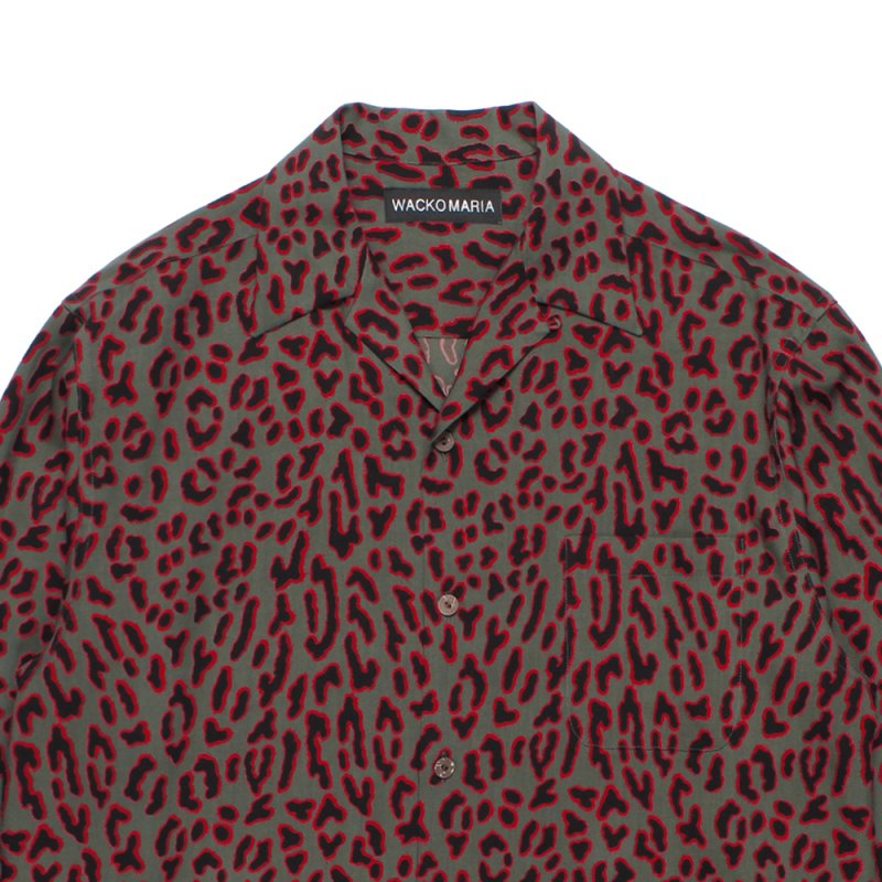 画像2: WACKO MARIA/LEOPARD HAWAIIAN SHIRT（CHARCOAL）［レオパードハワイアンシャツ-26秋冬］
