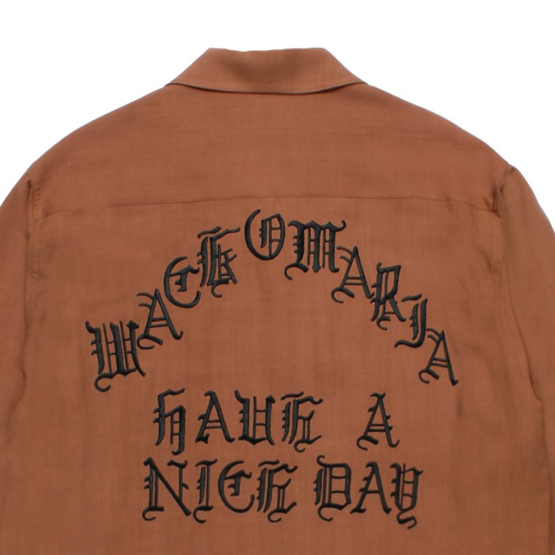 画像3: WACKO MARIA/50'S OPEN COLLAR SHIRT（BROWN）［50'Sオープンカラーシャツ-26秋冬］
