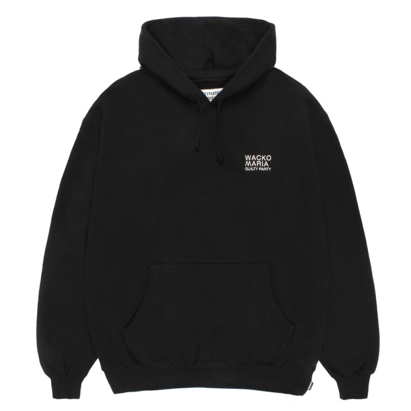 画像1: WACKO MARIA/MIDDLE WEIGHT HOODED SWEAT SHIRT（BLACK）［プルオーバーパーカー--26秋冬］
