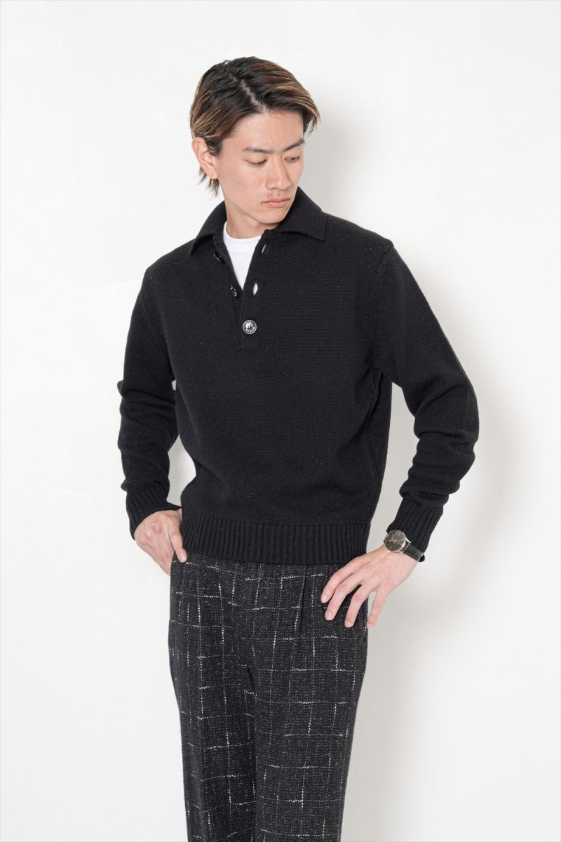 画像3: RATS/POLO KNIT L/S（BLACK）［ポロニット-26秋冬］