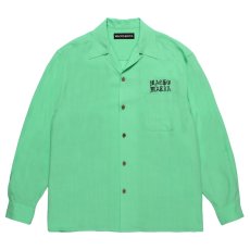 画像2: WACKO MARIA/50'S OPEN COLLAR SHIRT（GREEN）［50'Sオープンカラーシャツ-26秋冬］ (2)