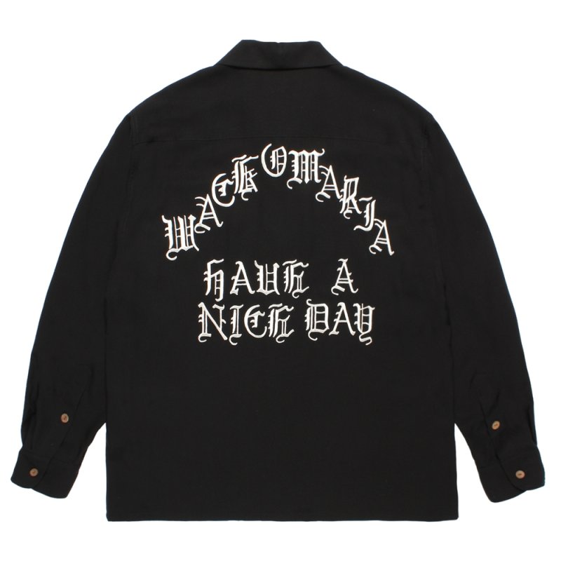 画像2: WACKO MARIA/50'S OPEN COLLAR SHIRT（BLACK）［50'Sオープンカラーシャツ-26秋冬］