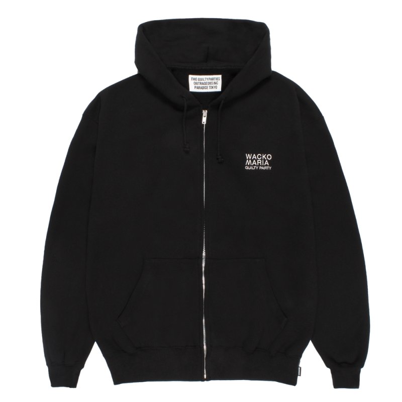 画像1: WACKO MARIA/MIDDLE WEIGHT ZIP UP HOODED SWEAT SHIRT（BLACK）［ジップアップパーカー--26秋冬］