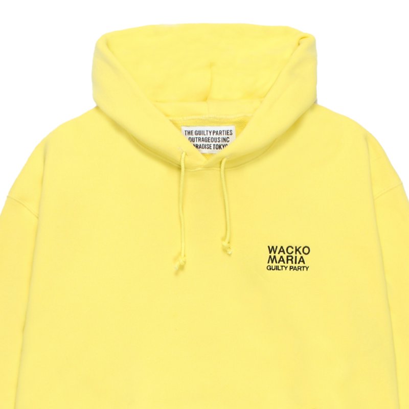 画像3: WACKO MARIA/MIDDLE WEIGHT HOODED SWEAT SHIRT（YELLOW）［プルオーバーパーカー--26秋冬］