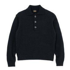 画像1: RATS/POLO KNIT L/S（BLACK）［ポロニット-26秋冬］ (1)