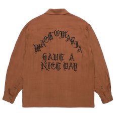 画像1: WACKO MARIA/50'S OPEN COLLAR SHIRT（BROWN）［50'Sオープンカラーシャツ-26秋冬］ (1)