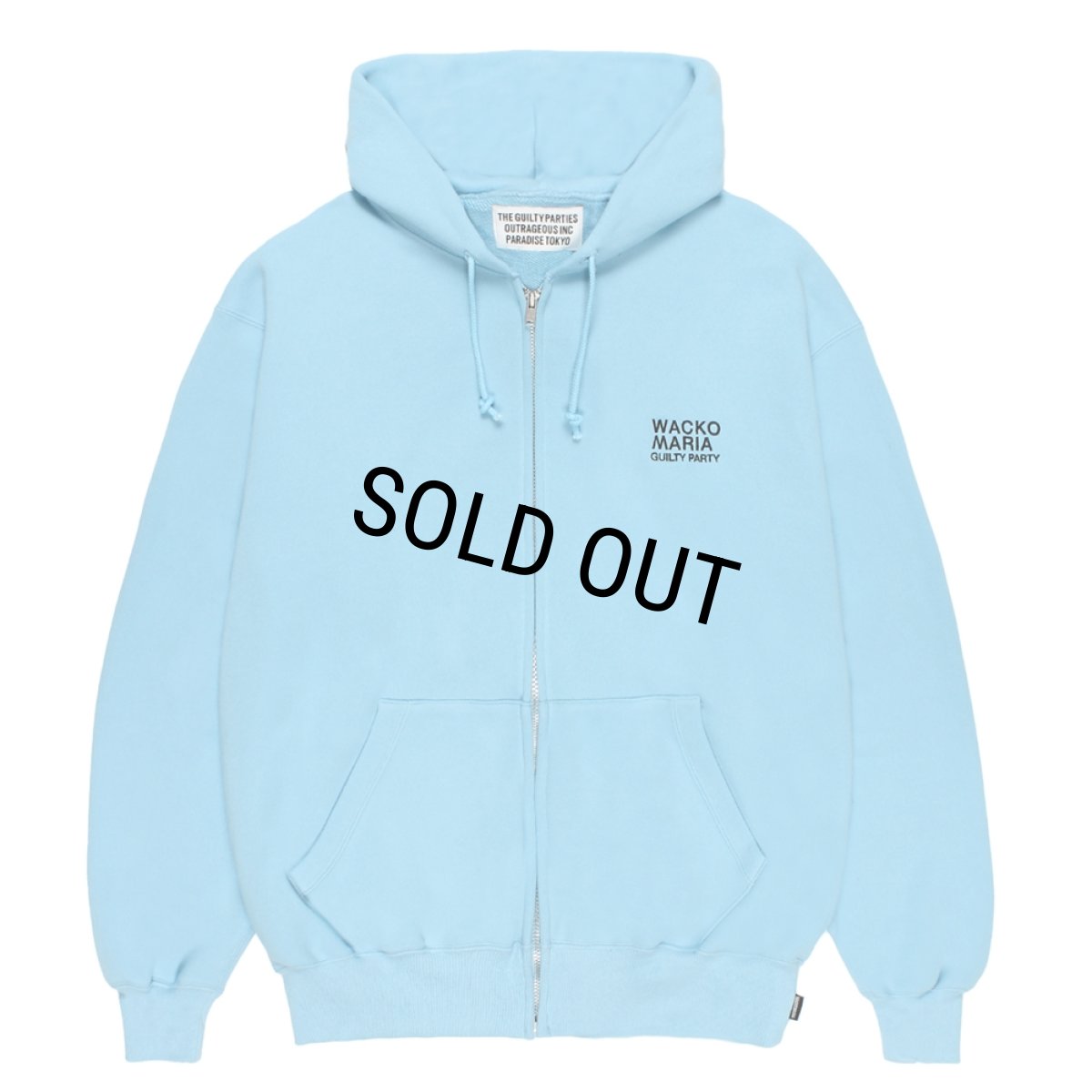 画像1: WACKO MARIA/MIDDLE WEIGHT ZIP UP HOODED SWEAT SHIRT（LIGHT BLUE）［ジップアップパーカー-26秋冬］ (1)