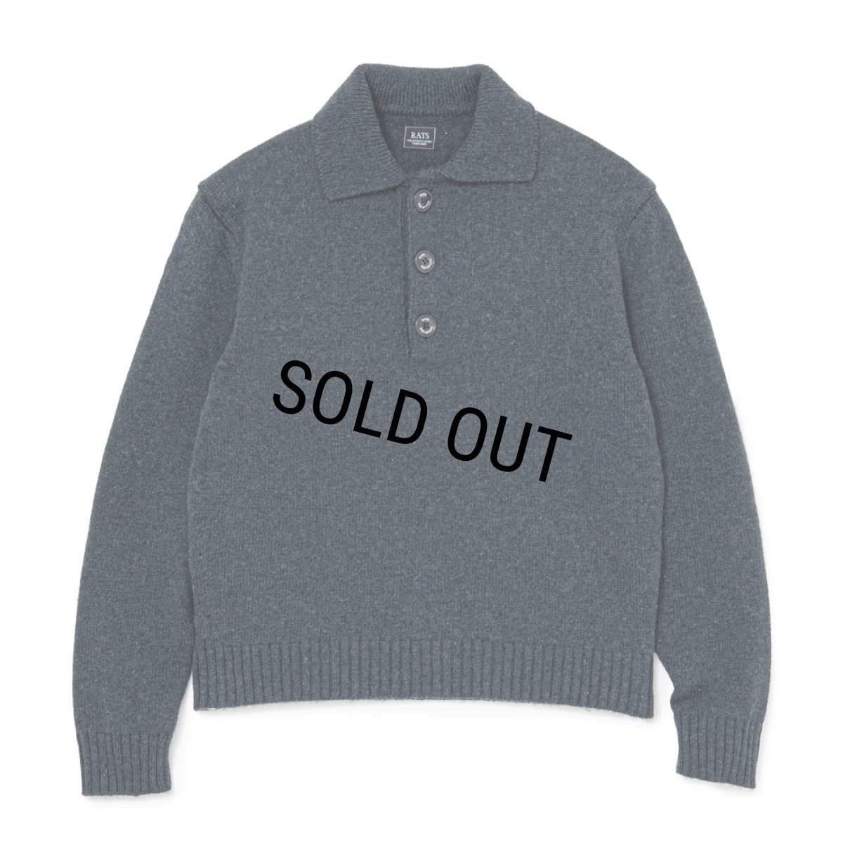 画像1: RATS/POLO KNIT L/S（INDIGO）［ポロニット-26秋冬］ (1)