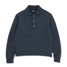 画像1: RATS/POLO KNIT L/S（INDIGO）［ポロニット-26秋冬］ (1)