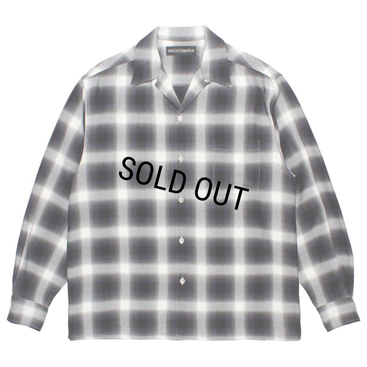 画像1: WACKO MARIA/OMBRE CHECK OPEN COLLAR SHIRT（PURPLE）［オンブレチェックオープンカラーシャツ-26秋冬］ (1)